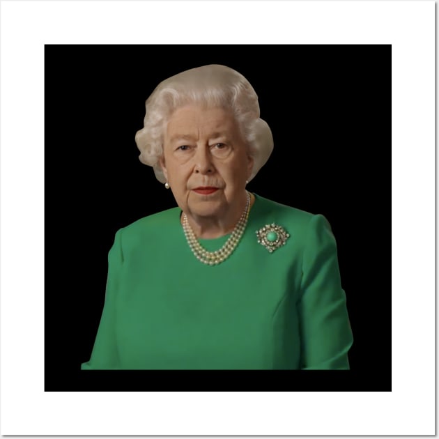 Queen Elizabeth Green screen Dress Wall Art by Movielovermax